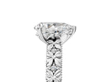 White gold Pear Solitaire Floral Milgrain Engagement Ring_36