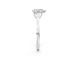 White gold Pear Solitaire Heart Prong Engagement Ring with Tapered Band_57