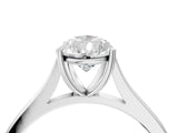 White gold Pear Solitaire Heart Prong Engagement Ring with Tapered Band_57