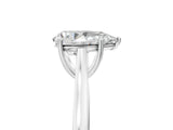 White gold Pear Solitaire Heart Prong Engagement Ring with Tapered Band_58