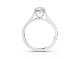 White gold Pear Solitaire Heart Prong Engagement Ring with Tapered Band_58