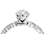 White gold Pear Solitaire Marquise Side Stone Prong Setting Ring_73
