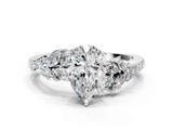 White gold Pear Solitaire Marquise Twist Band with Six-Prong Setting_91