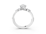 White gold Pear Solitaire Marquise Twist Band with Six-Prong Setting_94