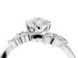 White gold Pear Solitaire Marquise Twist Band with Six-Prong Setting_96