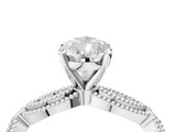 White gold Pear Solitaire Milgrain Diamond Engagement Ring with Bezel and Marquise Band_170