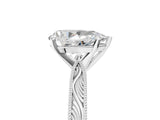 White gold Pear Solitaire Milgrain Engraved Band with Four-Prong Setting_9