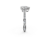White gold Pear Solitaire Pavé Band Prong Setting Ring_22
