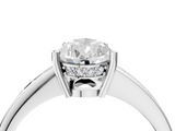 White gold Pear Solitaire Pavé Band Prong Setting Ring_24