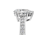 White gold Pear Solitaire Pavé Band Prong Setting Ring_25