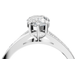White gold Pear Solitaire Pavé Band with Four-Prong Setting_112