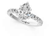 White gold Pear Solitaire Pavé Band with Four-Prong Setting_174