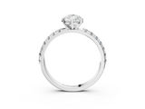 White gold Pear Solitaire Pavé Band with Four-Prong Setting_176