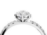 White gold Pear Solitaire Pavé Band with Four-Prong Setting_177