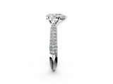 White gold Pear Solitaire Pavé Diamond Engagement Ring with Four-Prong Setting_154