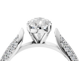 White gold Pear Solitaire Pavé Diamond Engagement Ring with Four-Prong Setting_156