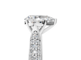 White gold Pear Solitaire Pavé Diamond Engagement Ring with Four-Prong Setting_157