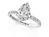 White gold Pear Solitaire Pavé Diamond Engagement Ring with Four-Prong Setting_46