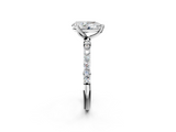 White gold Pear Solitaire Pavé Diamond Engagement Ring with Four-Prong Setting_47