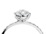 White gold Pear Solitaire Pavé Diamond Engagement Ring with Four-Prong Setting_49