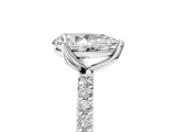 White gold Pear Solitaire Pavé Diamond Engagement Ring with Four-Prong Setting_50