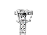 White gold Pear Solitaire Pavé Diamond Milgrain Engagement Ring with Four-Prong Setting_26