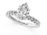 White gold Pear Solitaire Pave Diamond Engagement Ring with Four-Prong Setting_260