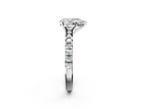 White gold Pear Solitaire Pave Diamond Engagement Ring with Four-Prong Setting_261