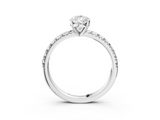 White gold Pear Solitaire Pave Diamond Engagement Ring with Four-Prong Setting_262