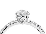 White gold Pear Solitaire Pave Diamond Engagement Ring with Four-Prong Setting_269