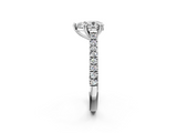 White gold Pear Solitaire Pave Diamond Engagement Ring with Prong Setting_57