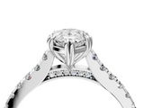 White gold Pear Solitaire Pave Diamond Engagement Ring with Prong Setting_59