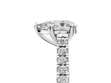 White gold Pear Solitaire Pave Diamond Engagement Ring with Prong Setting_60