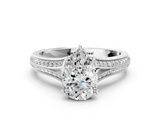 White gold Pear Solitaire Pave Split Shank Engagement Ring with Six-Prong Setting_47