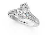 White gold Pear Solitaire Pave Split Shank Engagement Ring with Six-Prong Setting_48