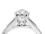 White gold Pear Solitaire Pave Split Shank Engagement Ring with Six-Prong Setting_51