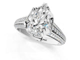 White gold Pear Solitaire Pave Split Shank Ring with Four-Prong Setting_152