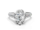 White gold Pear Solitaire Pave Split Shank Ring with Four-Prong Setting_153