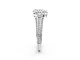 White gold Pear Solitaire Pave Split Shank Ring with Four-Prong Setting_155