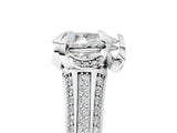 White gold Pear Solitaire Pave Split Shank Ring with Four-Prong Setting_168