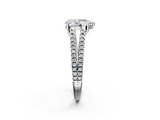 White gold Pear Solitaire Split Shank Pavé Diamond Engagement Ring_297