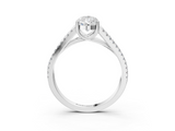 White gold Pear Solitaire Split Shank Pavé Diamond Engagement Ring_298