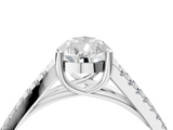 White gold Pear Solitaire Split Shank Pavé Diamond Engagement Ring_306