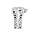 White gold Pear Solitaire Split Shank Pavé Diamond Engagement Ring_307