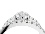 White gold Pear Solitaire Split Shank Pave Diamond Ring_53