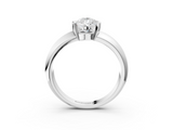 White gold Pear Solitaire Tension Set Diamond Ring with Wide Band_40
