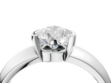 White gold Pear Solitaire Tension Set Diamond Ring with Wide Band_40