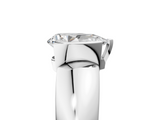 White gold Pear Solitaire Tension Set Diamond Ring with Wide Band_42