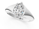 White gold Pear Solitaire Tension Set Diamond Ring_21
