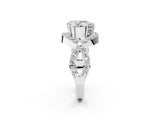 White gold Pear Solitaire Twist Band Pavé Diamond Engagement Ring_52
